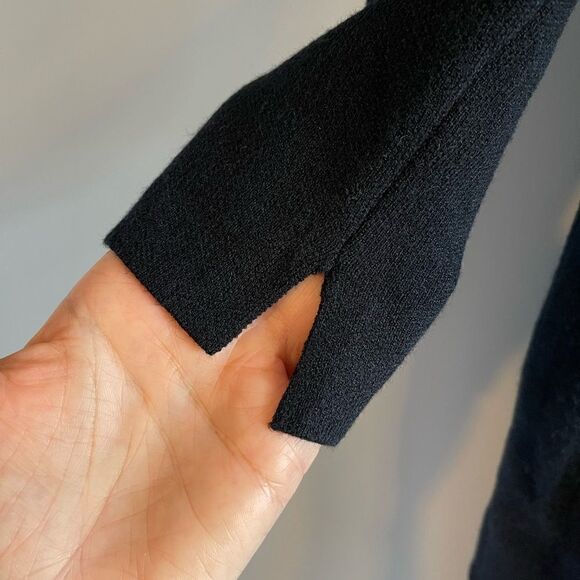 ZARA The Knitwear Collection Black Long Sleeve Buttoned Flounce Dress || SZ S - Picture 12 of 14